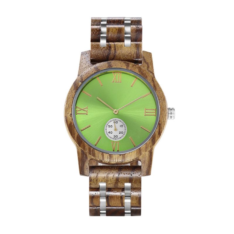 Casual Wood Watch Med Watchcase Og Armbånd For Unisex Bruk Vanntett Japansk Quartz Movement Tre-stål-blandet Armbåndsur