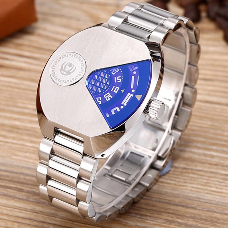 Creative Watch For Men Student Med Importert Quartz Movement Pustende Mesh Steel Watchrem