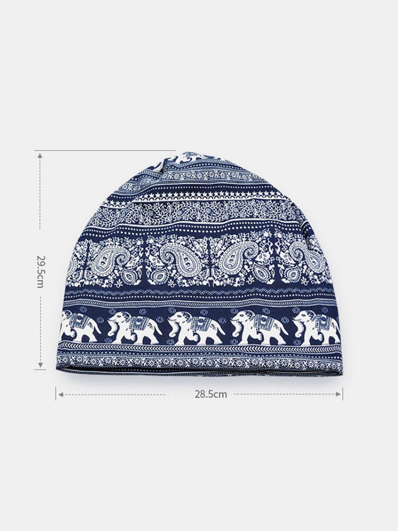 Dame Bomull Elefant Retro Lue Lue Turban Kjemoterapi Cap