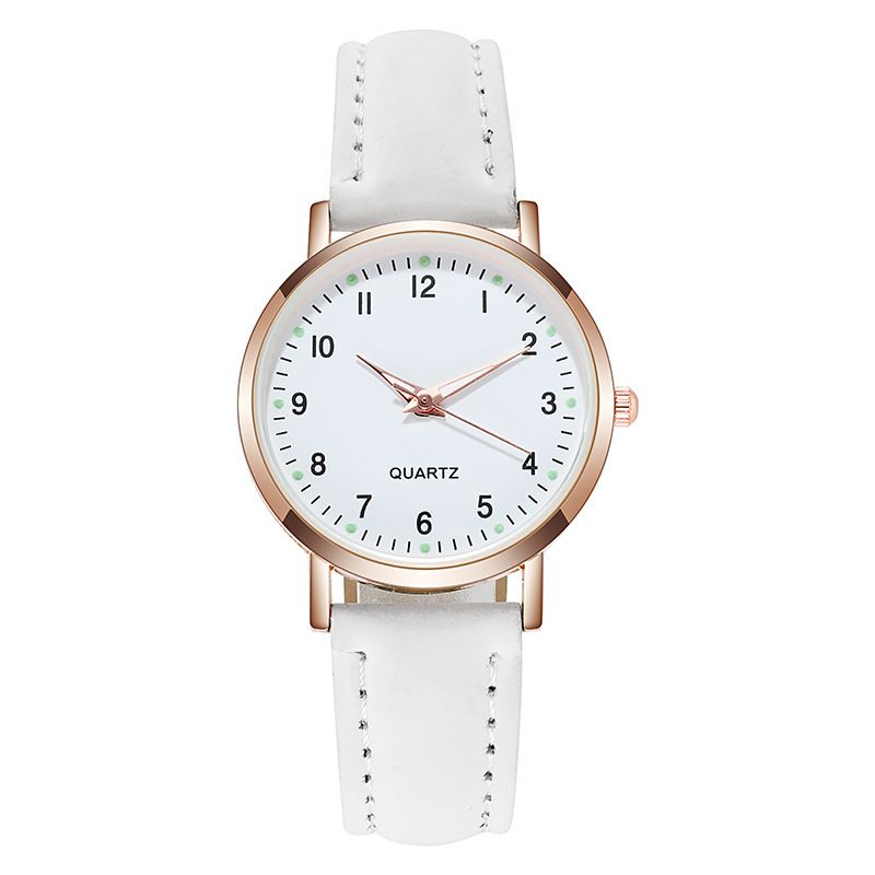 Fashion Luminous Watch Dame Enkel Digital Retro Nubuck Leather Casual Quartz