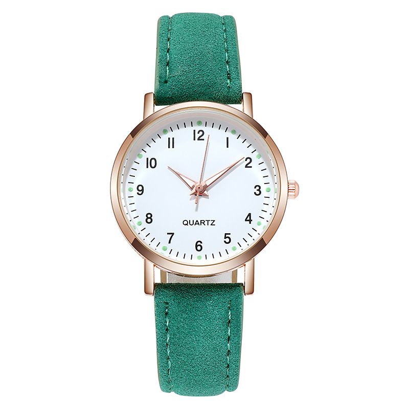 Fashion Luminous Watch Dame Enkel Digital Retro Nubuck Leather Casual Quartz