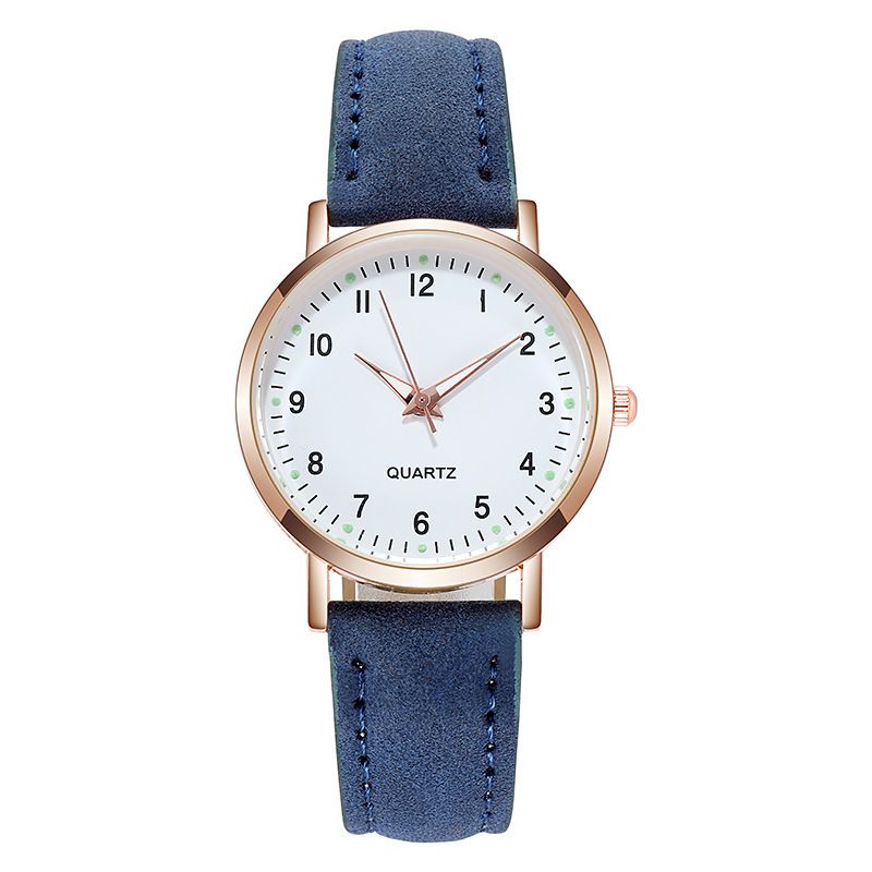 Fashion Luminous Watch Dame Enkel Digital Retro Nubuck Leather Casual Quartz