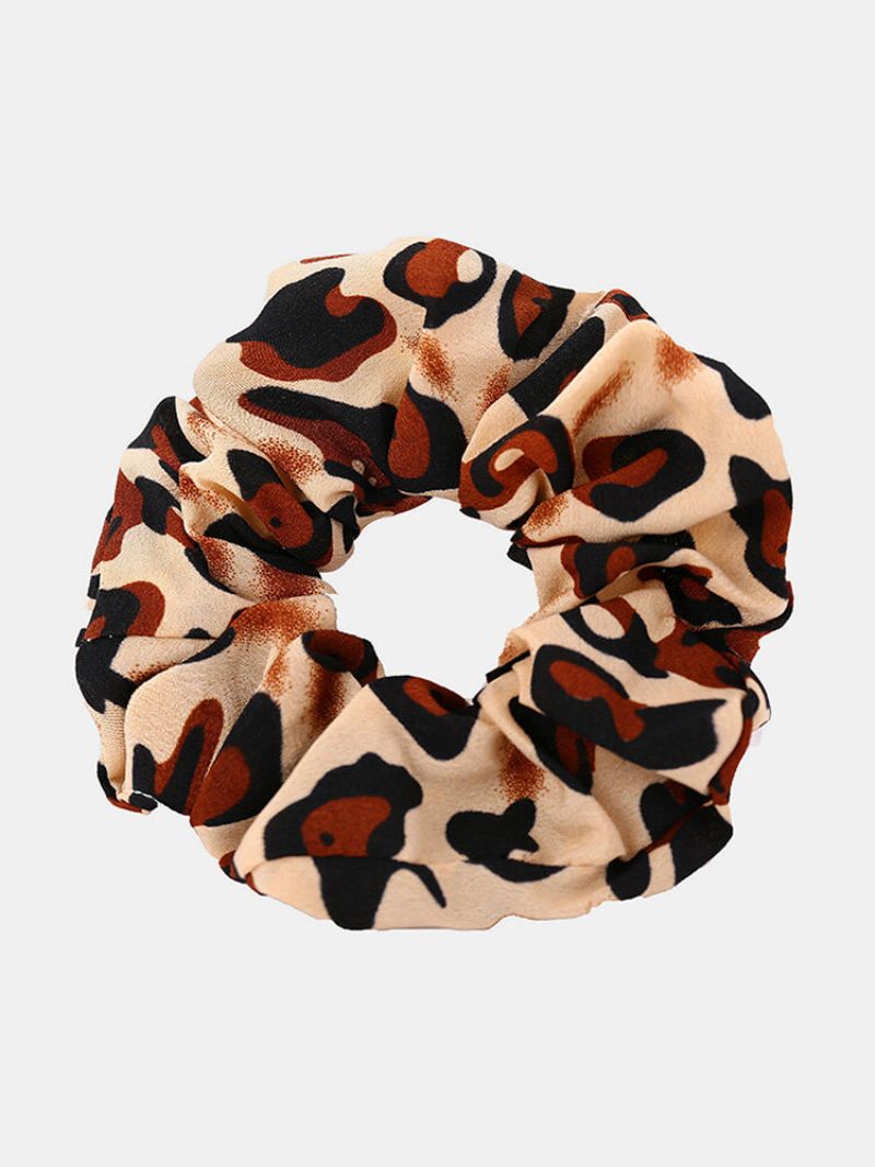 Hår Scrunchies Velvet Scrunchie Elastisk Sateng Hårbånd Uregelmessig Leopard Hestehale Bånd Tau