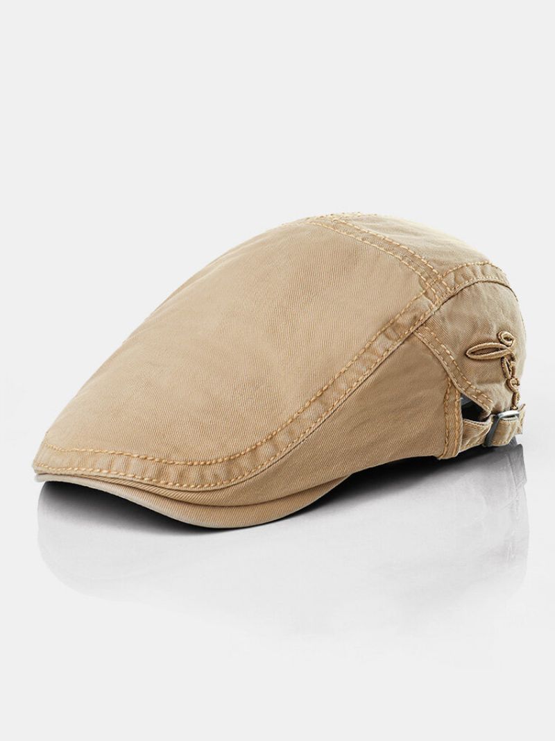 Herre Bomull Broderi Maler Beret Caps Casual Outdoor Visir Forward Hat