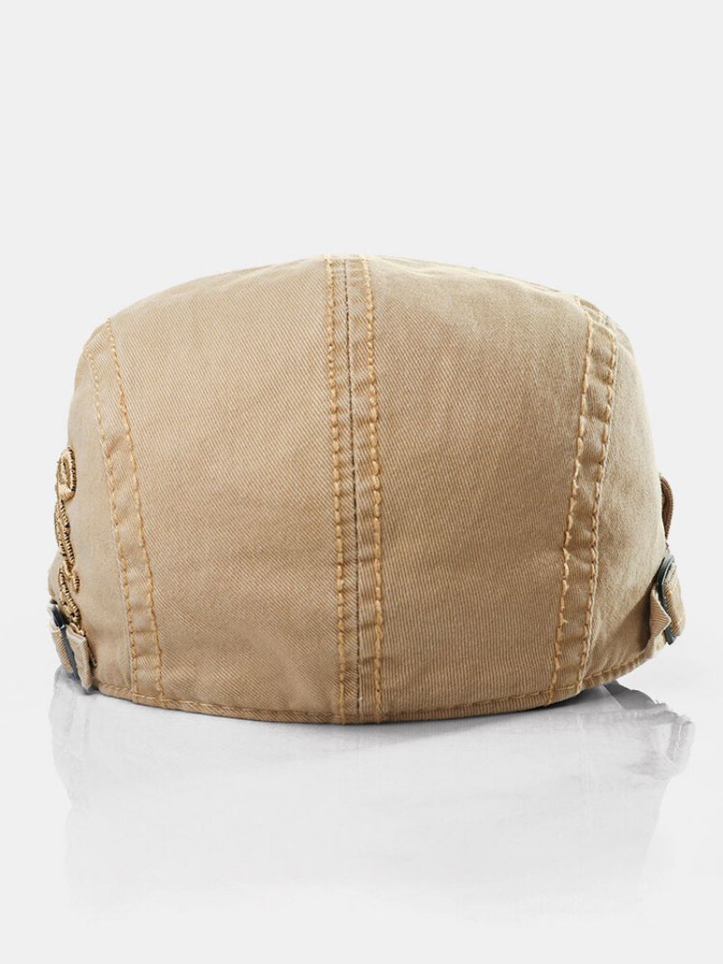 Herre Bomull Broderi Maler Beret Caps Casual Outdoor Visir Forward Hat