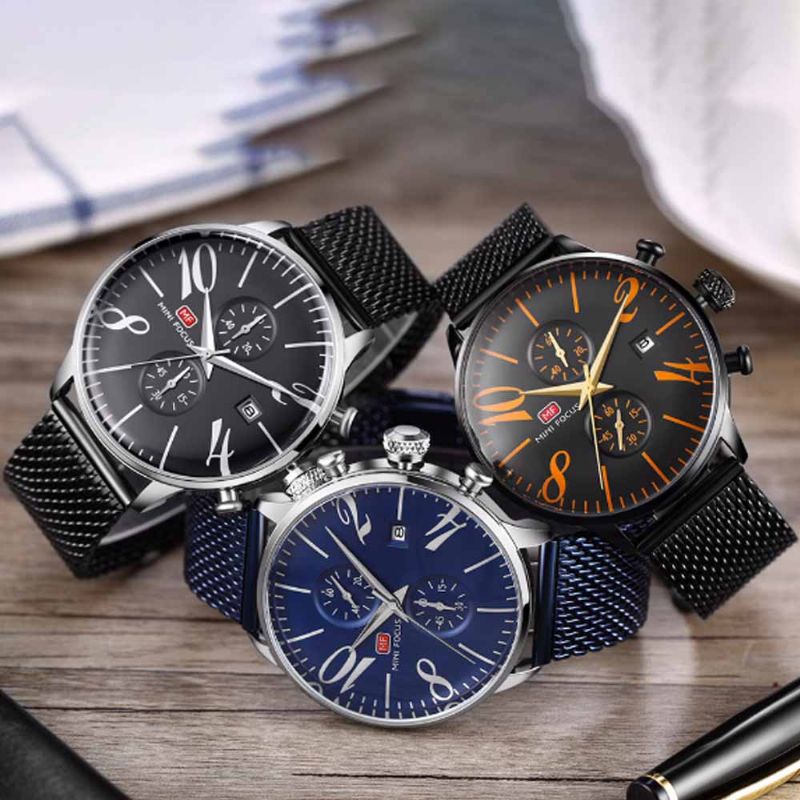 Herre Business Watch Multi-function Sports Waterproof Fashion Chronograph Quartz For Outdoor Bredde 22 mm Lengde 245 mm