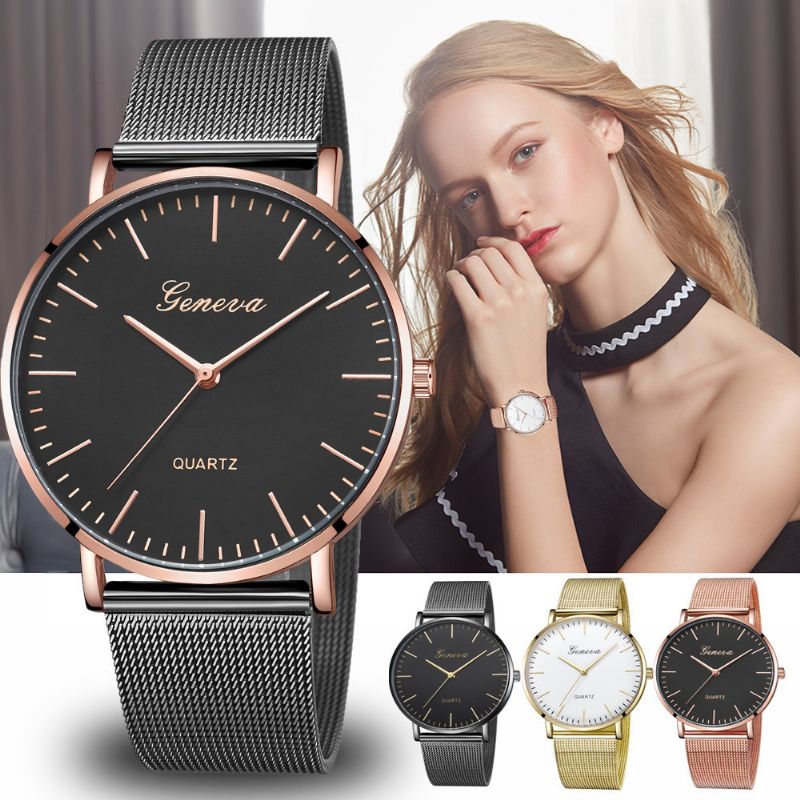 Hot-selgende Geneva Mesh Strap Watch Classic Fashion Casual Couple