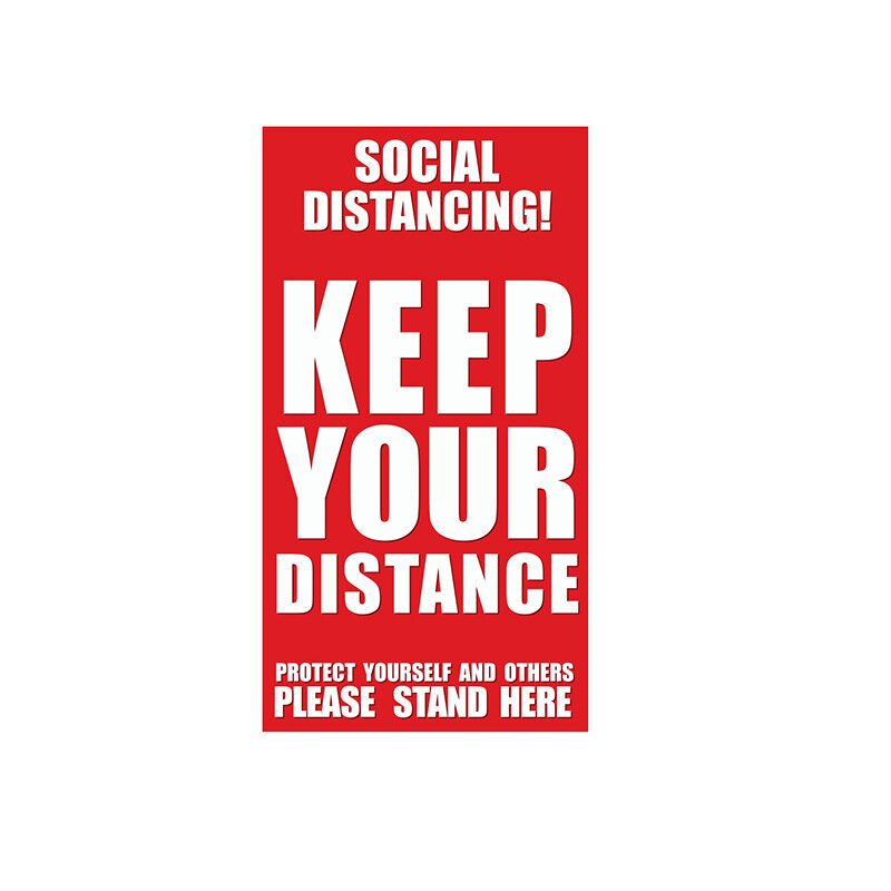 Køavstand Sosial Avstand Series Crowd Control Floor Stickers Slogan Sticker Wall Art