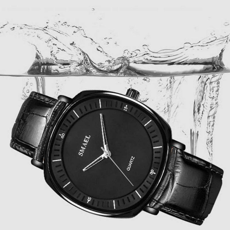 Kvartsklokke For Menn Med Skinnbåndtekstur 30 Meter Water-poof Outdoor Sports Watch