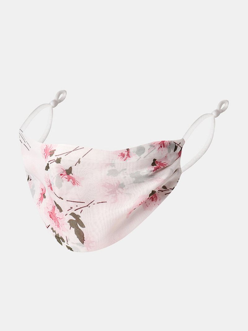 Kvinner Chiffon Ansiktsmaske Pustende Justerbar Trykt Etnisk Floral Mask