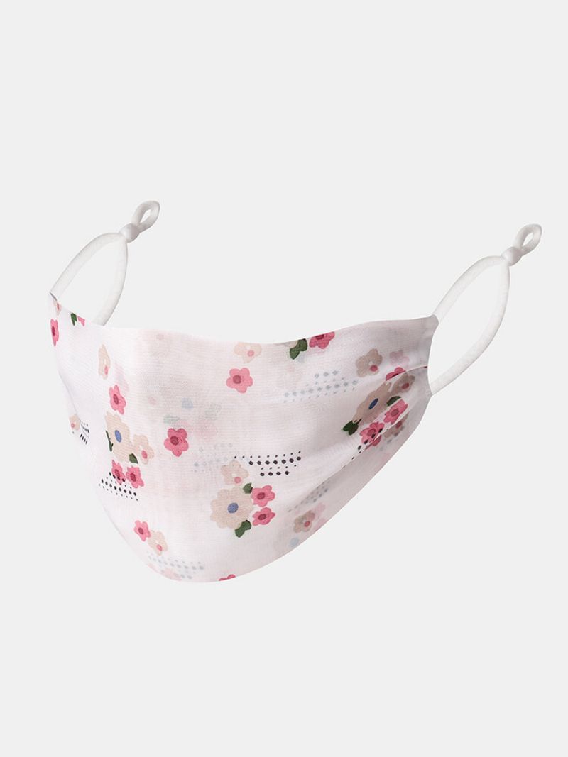 Kvinner Justerbar Chiffon Ansiktsmaske Pustende Etnisk Floral Mask