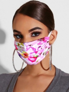 Kvinner Justerbar Chiffon Ansiktsmaske Pustende Etnisk Floral Mask