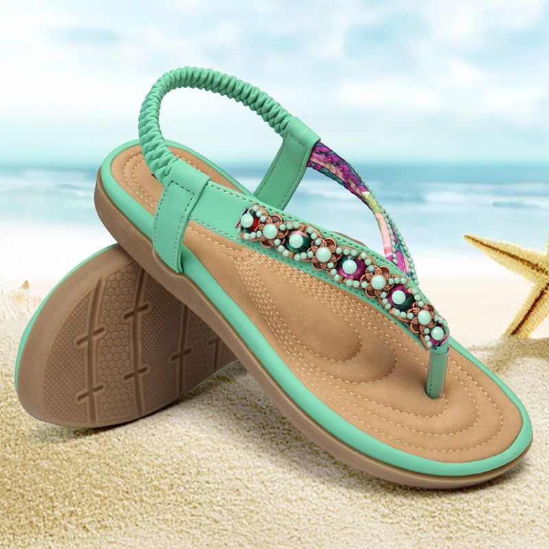 Lostisy Knitting Slip On Comfy Clip Toe Beach Flat Sandaler