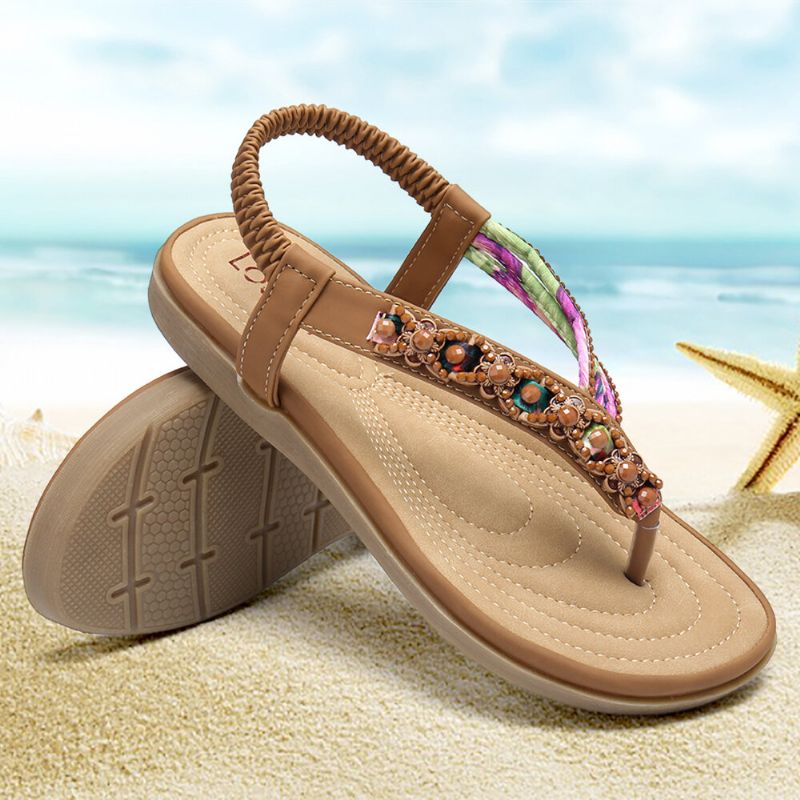 Lostisy Knitting Slip On Comfy Clip Toe Beach Flat Sandaler