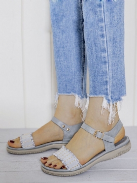 Lostisy Kvinner Spenne Stropp Comfy Casual Slide Sandaler