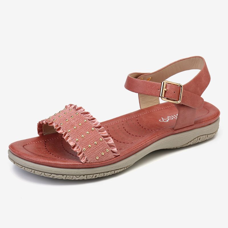 Lostisy Kvinner Spenne Stropp Comfy Casual Slide Sandaler