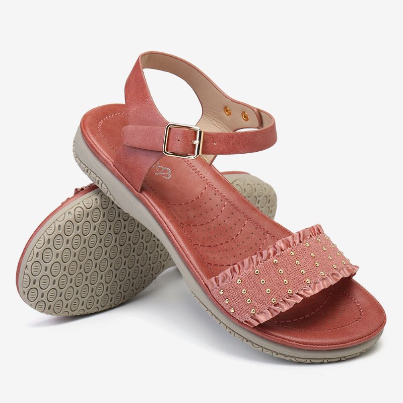 Lostisy Kvinner Spenne Stropp Comfy Casual Slide Sandaler