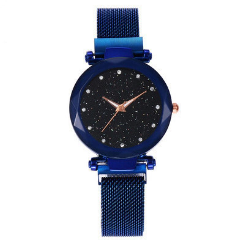 Magnetisk Lazy Quartz Watch Cross-border Hot Sale Starry Star Rhinestone Vibrato Sky