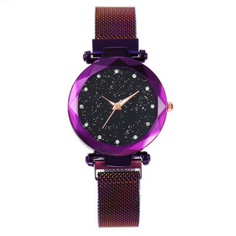 Magnetisk Lazy Quartz Watch Cross-border Hot Sale Starry Star Rhinestone Vibrato Sky