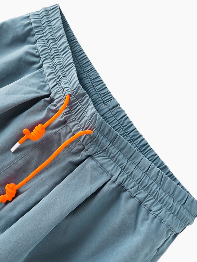 Menn Ensfarget Snøring Split Casual Shorts