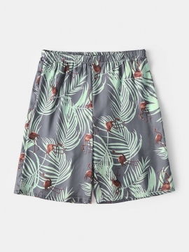 Menn Sommer Tropical Pattern Sleep Shorts Tynn Flamingo Og Plants Print Home