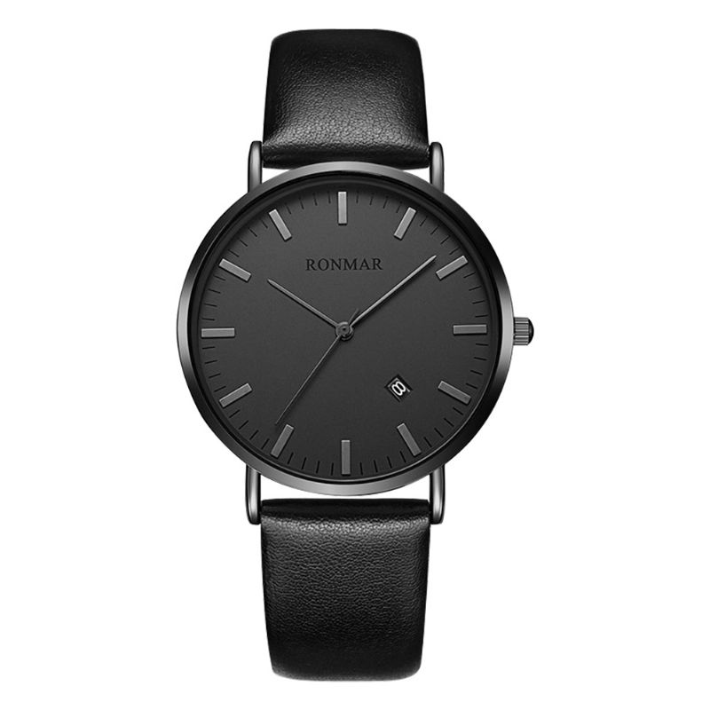 Minimalistisk Ultra-tynn Vanntett Herrekvartsklokke Business Casual Armbåndsur Med Stålbånd