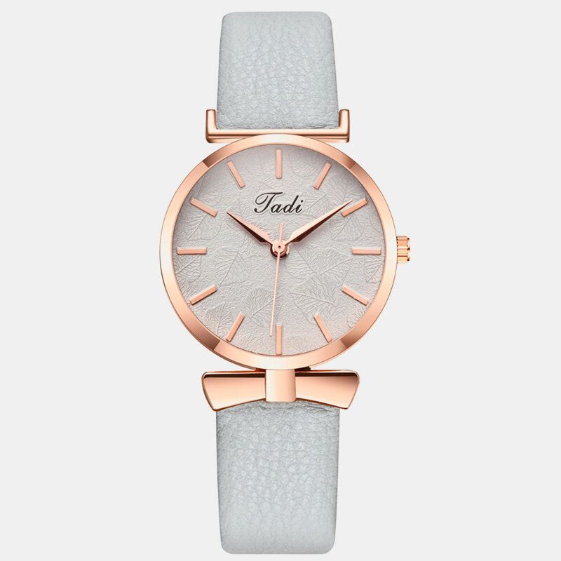 Mote Sport Dame Klokker Lær Band No Number Dial Rose Gold Legering Veske Quartz Watch