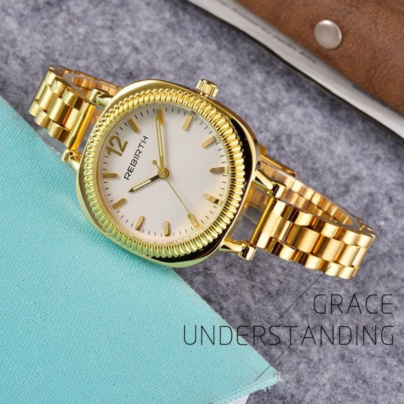 Rebird Casual Vanntett Sport Watch Quartz Wrist Minimalist White Gold Watches For Women