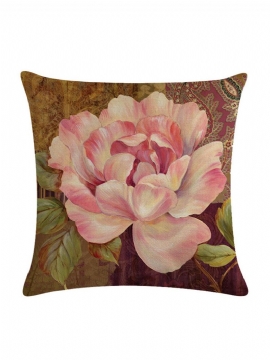 Retro Flower 45*45cm Putetrekk Lin Putepute Bil Hjemmedekorasjon Dekorativt