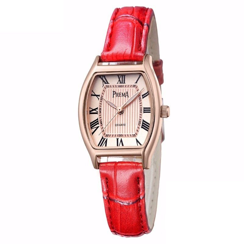 Retro Style Leather Watch Roman Number Dial Quartz For Women