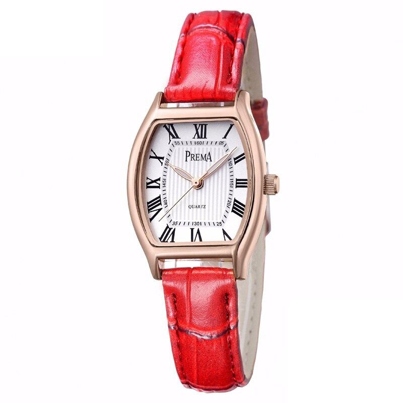 Retro Style Leather Watch Roman Number Dial Quartz For Women