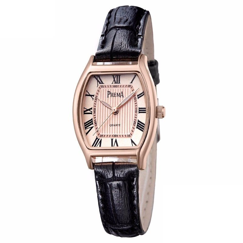 Retro Style Leather Watch Roman Number Dial Quartz For Women