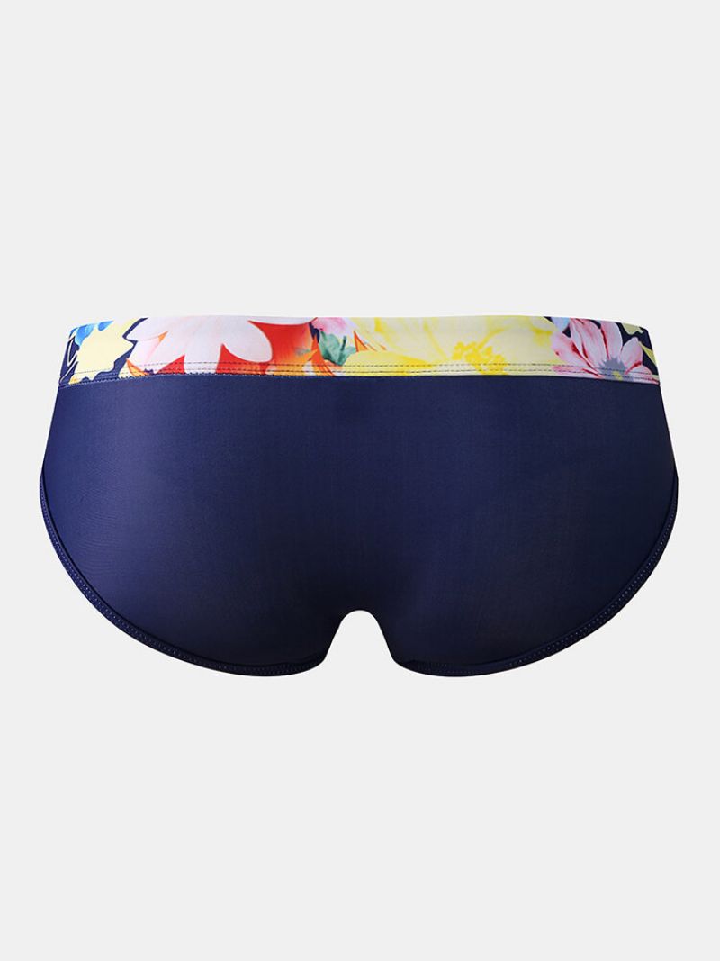 Sexy Print Patchwork Snøring Quick Dry Swimwear Briefs