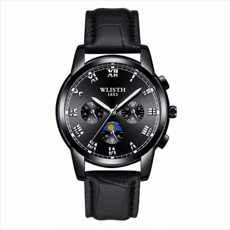 Steel Band Business Waterproof Watch Herremote Lysende Quartz