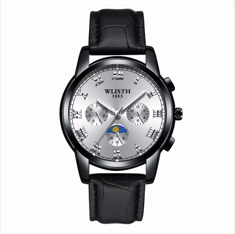 Steel Band Business Waterproof Watch Herremote Lysende Quartz