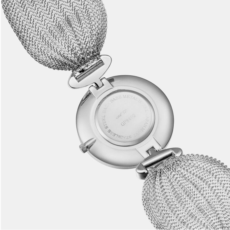 Trendy Dame Armbåndsur Stor Urskive Unik Design Mesh Armbånd Kvarts Klokke