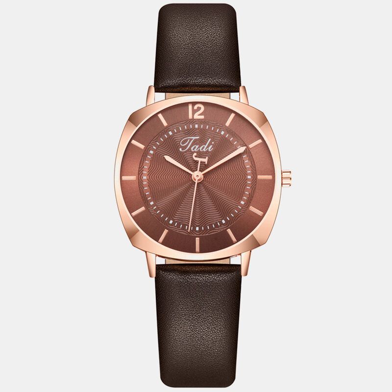 Trendy Elegant Dame Armbåndsur Rose Gold Legering Case Leather Band Quartz Klokker