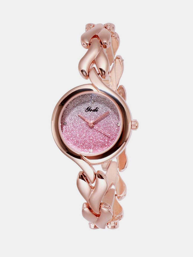 Trendy Gradient Starry Sky Pearlescent Quartz Watch Atmosfærisk Geometrisk Stålbelteklokke