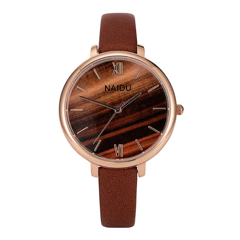 Trendy Marble Dame Kvarts Klokke Lær Midje Enkel Stil Pu