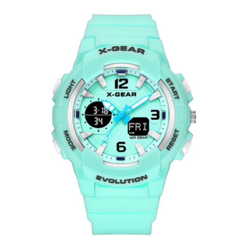 X-gear Fashion Sports Outdoor Luminous Watch Multifunksjonell Populær Svømmende Elektronisk Vanntett Klokke