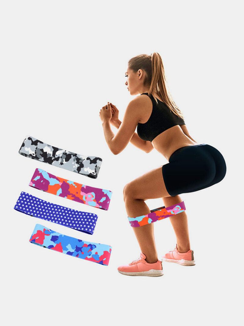 Yoga Resistance Band Pilates Rally Ring Kamuflasje Anti-skli Elastisk Push Hip Fitness Tau