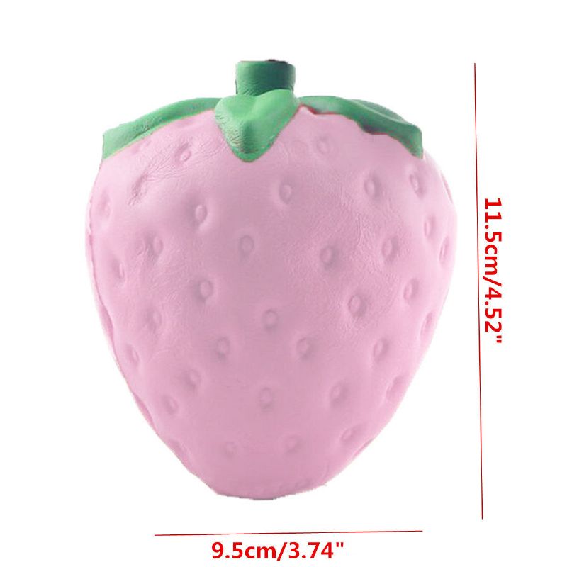 11.5x9.5 cm Kawaii Squishy Strawberry Soft Telefon Nøkkelring Vesker Stropper Sakte Stigende