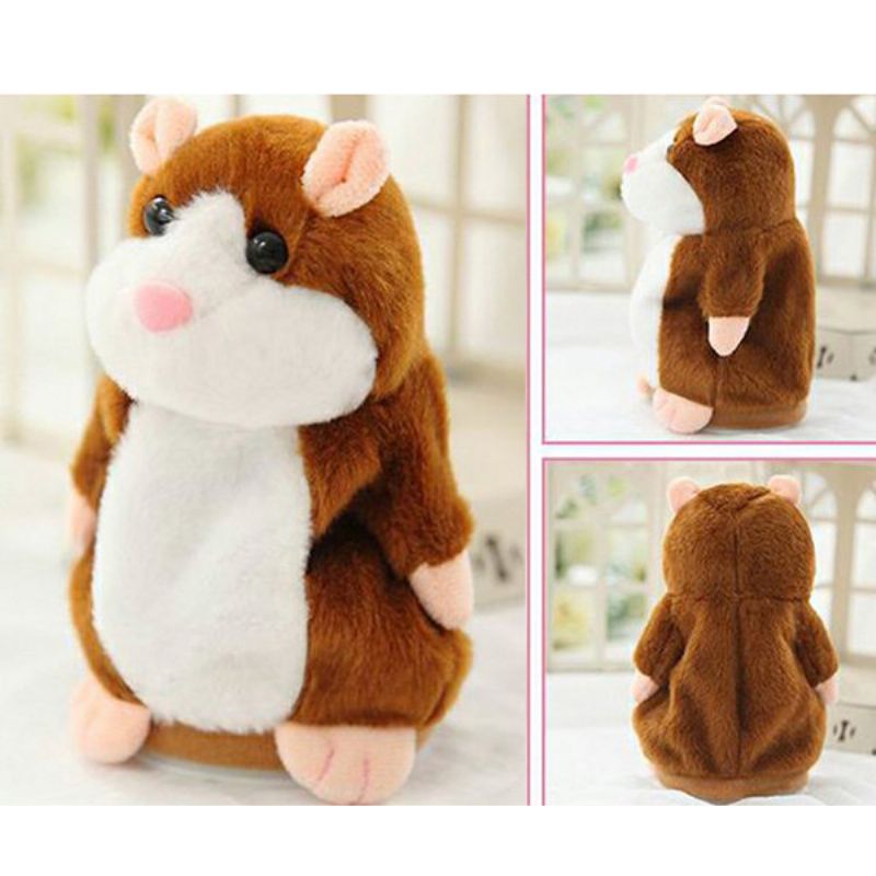 16/18 cm Lovely Talking Hamster Plysj Leke Søt Snakke Talende Lyd Record Toys