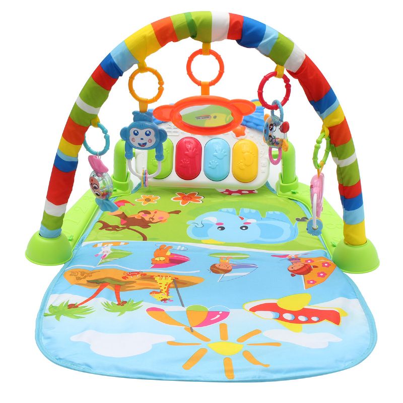 3 I 1 Newborn Baby Multifunksjon Lekematte Musikk Piano Fitness Gym Aktivitetsmatte