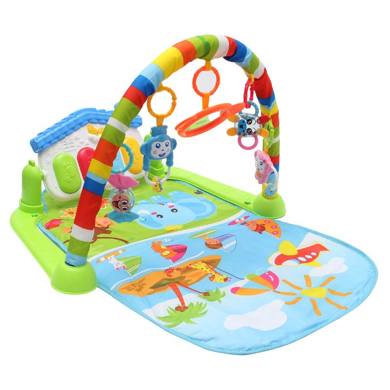 3 I 1 Newborn Baby Multifunksjon Lekematte Musikk Piano Fitness Gym Aktivitetsmatte