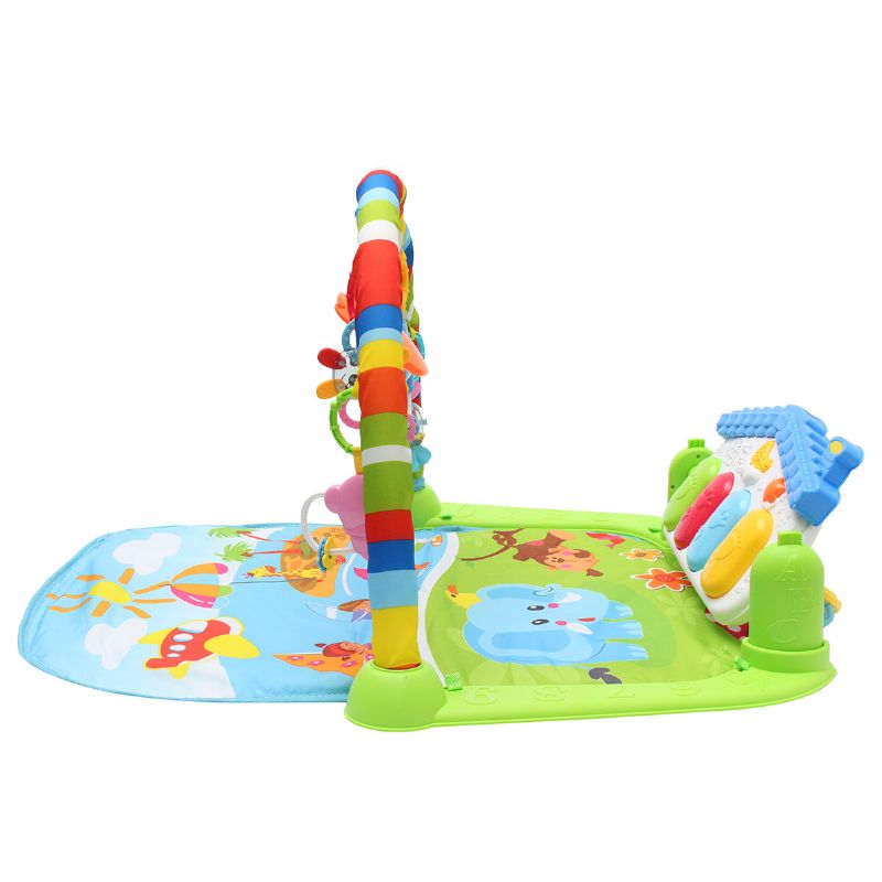 3 I 1 Newborn Baby Multifunksjon Lekematte Musikk Piano Fitness Gym Aktivitetsmatte