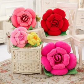 40 cm 3d Fargerike Rose Blomster Putepute Plysj Sofa Bil Kontor Ryggpute Valentinsgave