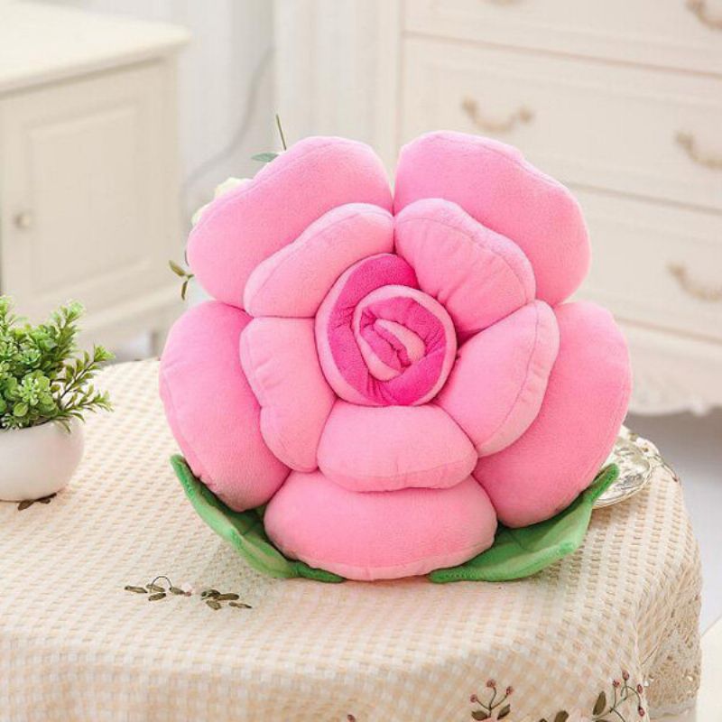 40 cm 3d Fargerike Rose Blomster Putepute Plysj Sofa Bil Kontor Ryggpute Valentinsgave