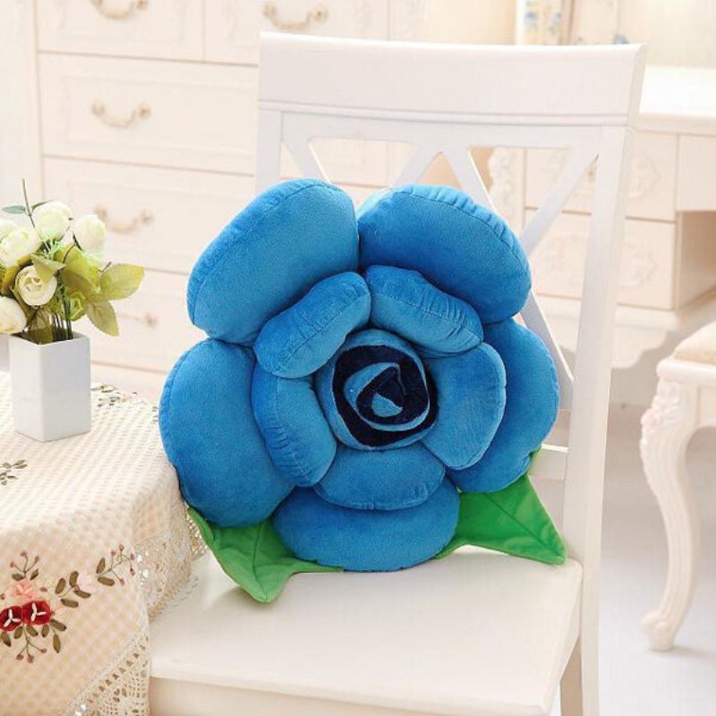 40 cm 3d Fargerike Rose Blomster Putepute Plysj Sofa Bil Kontor Ryggpute Valentinsgave