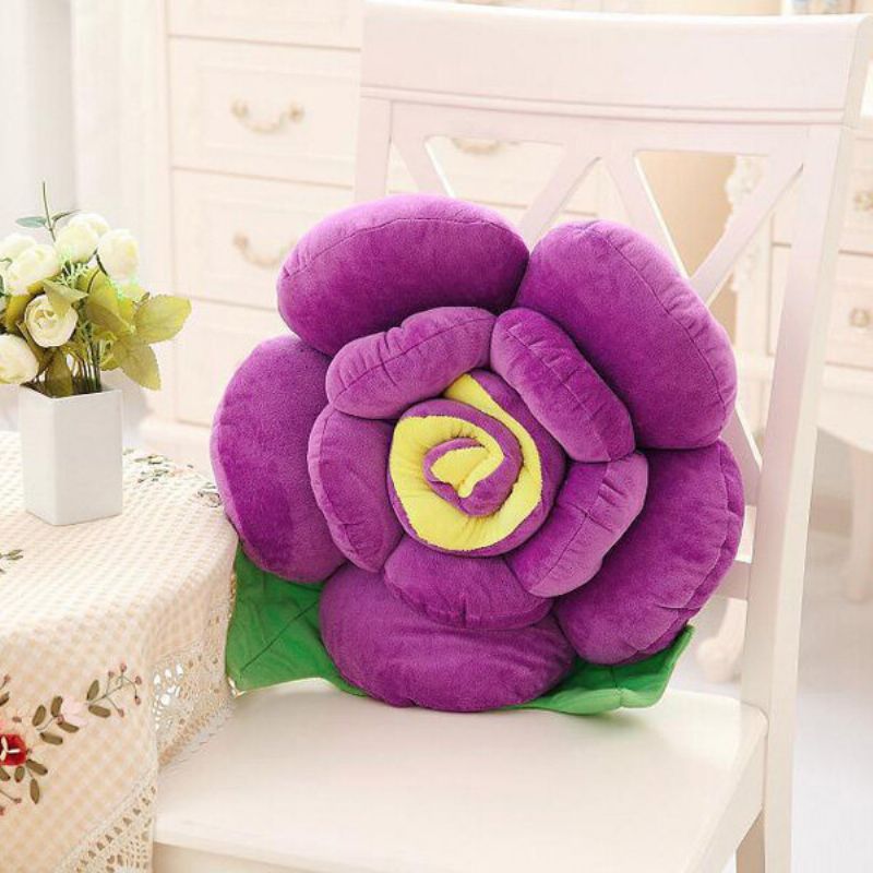 40 cm 3d Fargerike Rose Blomster Putepute Plysj Sofa Bil Kontor Ryggpute Valentinsgave